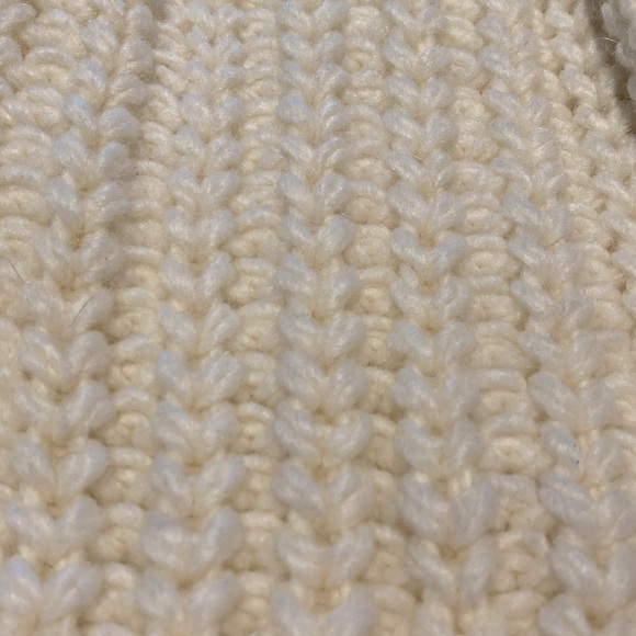 Wrangler Cozycore Chunky Striped Blouson Sleeve Mock Neck Sweater Cream Yellow S - Picture 9 of 9